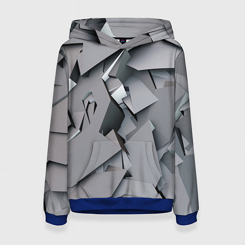 Женская толстовка Металлическая хаотичная броня / 3D-Синий – фото 1