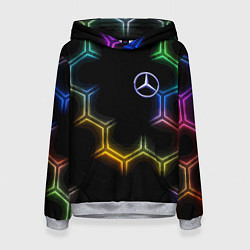 Женская толстовка Mercedes - neon pattern