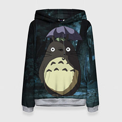 Толстовка-худи женская Totoro in rain forest, цвет: 3D-меланж