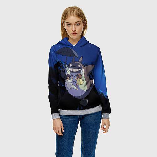 Женская толстовка Night flight Totoro / 3D-Меланж – фото 3