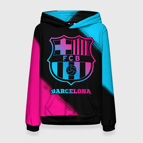 Женская толстовка Barcelona - neon gradient / 3D-Черный – фото 1