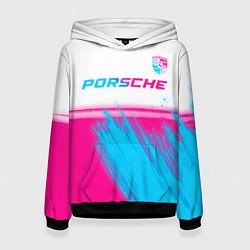 Женская толстовка Porsche neon gradient style: символ сверху