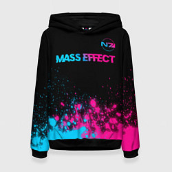 Женская толстовка Mass Effect - neon gradient: символ сверху