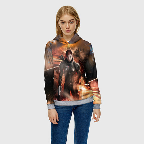 Женская толстовка Mass Effect N7 - Jane Shepard / 3D-Меланж – фото 3