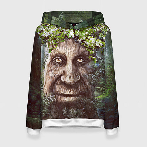 Женская толстовка Мудрое Таинственное Дерево / 3D-Белый – фото 1