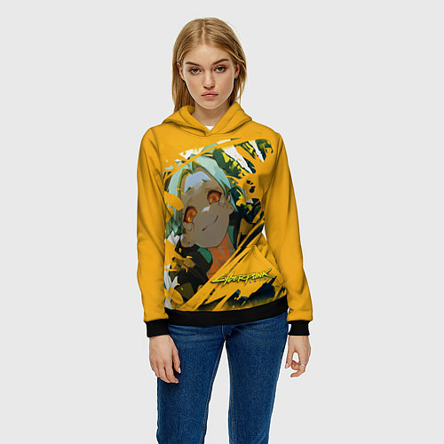 Женская толстовка Ребекка из Киберпанка / 3D-Черный – фото 3