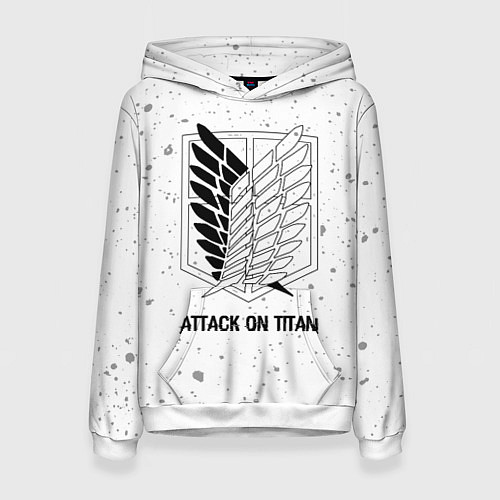 Женская толстовка Attack on Titan glitch на светлом фоне / 3D-Белый – фото 1