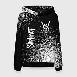 Толстовка-худи женская Slipknot и рок символ на темном фоне, цвет: 3D-черный