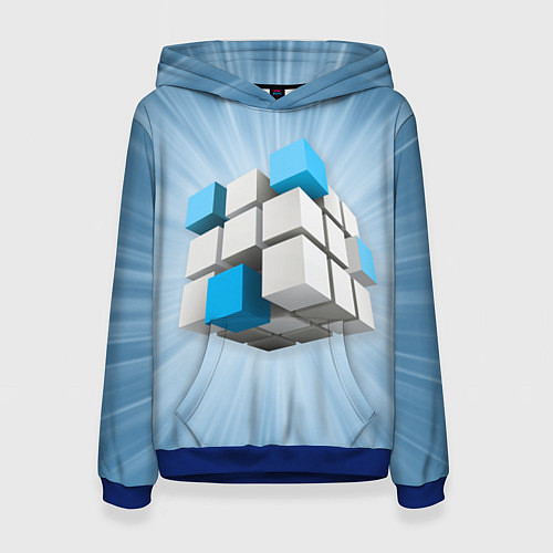 Женская толстовка Трёхцветный кубик Рубика / 3D-Синий – фото 1