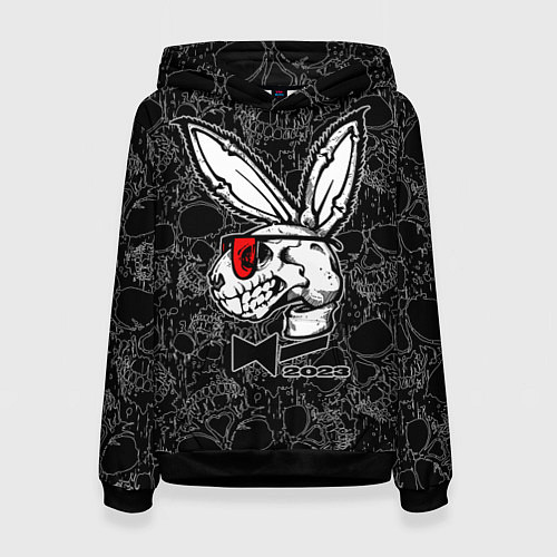 Женская толстовка Playboy Skull - Rabbit 2023 / 3D-Черный – фото 1