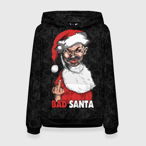 Женская толстовка Fuck you, bad Santa / 3D-Черный – фото 1