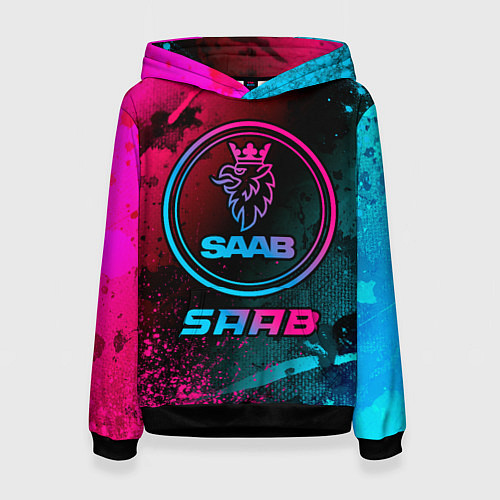 Женская толстовка Saab - neon gradient / 3D-Черный – фото 1