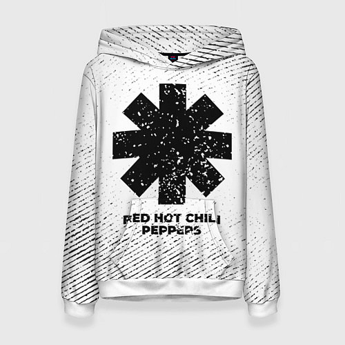 Женская толстовка Red Hot Chili Peppers с потертостями на светлом фо / 3D-Белый – фото 1