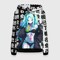 Толстовка-худи женская Просто Ребекка - Киберпанк аниме, цвет: 3D-черный
