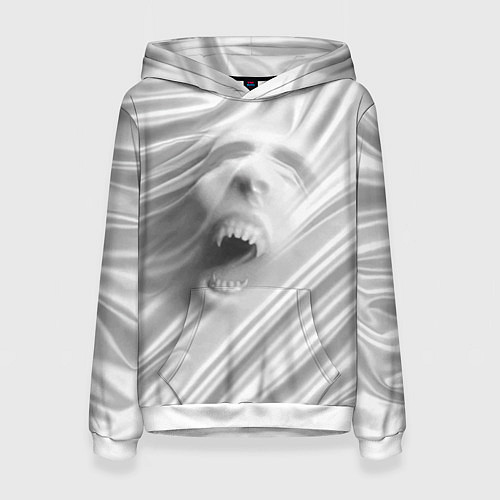 Женская толстовка Нечеловеческий вопль - складки ткани / 3D-Белый – фото 1