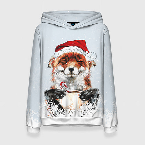 Женская толстовка Merry Christmas foxy / 3D-Белый – фото 1