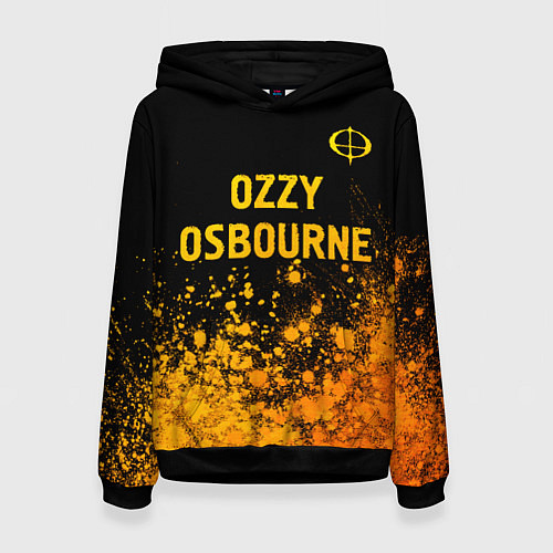 Женская толстовка Ozzy Osbourne - gold gradient: символ сверху / 3D-Черный – фото 1