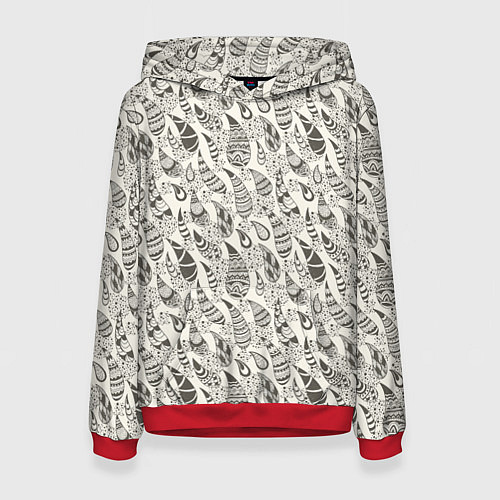 Женская толстовка Капля с этноузором / 3D-Красный – фото 1
