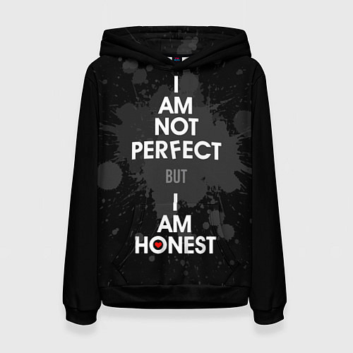 Женская толстовка I am not perfect, but I am honest / 3D-Черный – фото 1