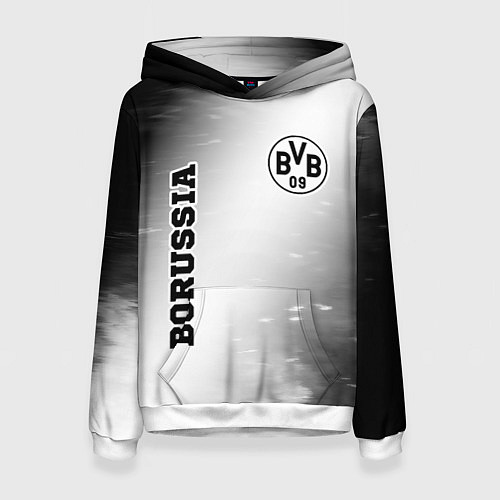 Женская толстовка Borussia sport на светлом фоне: надпись, символ / 3D-Белый – фото 1