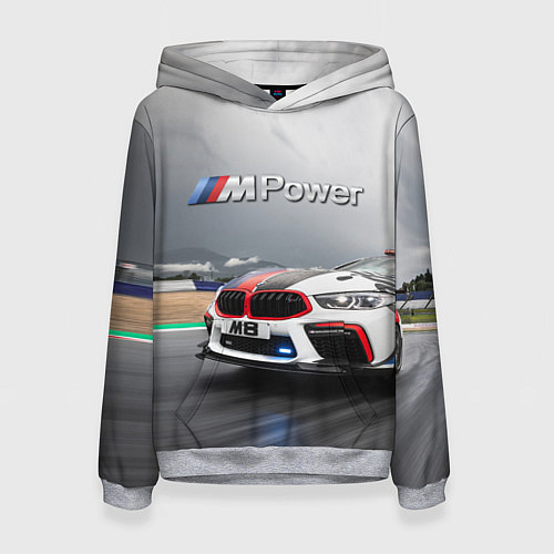 Женская толстовка BMW M8 Safety car / 3D-Меланж – фото 1