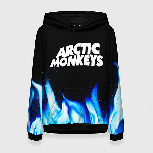 Женская толстовка Arctic Monkeys blue fire / 3D-Черный – фото 1