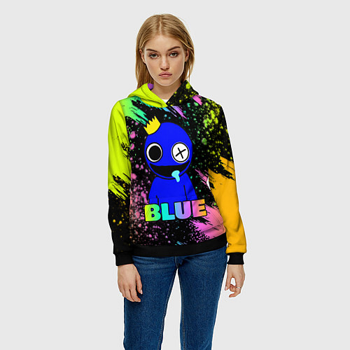 Женская толстовка Rainbow Friends - Blue / 3D-Черный – фото 3