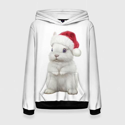 Женская толстовка Рождественский крольчонок / 3D-Черный – фото 1