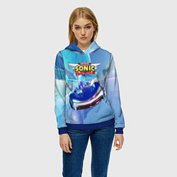 Толстовка-худи женская Team Sonic racing - hedgehog - speed, цвет: 3D-синий — фото 2