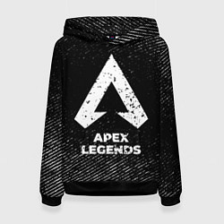 Толстовка-худи женская Apex Legends с потертостями на темном фоне, цвет: 3D-черный