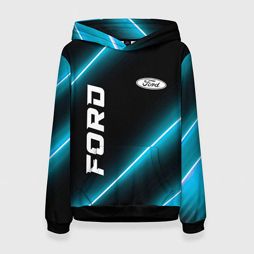 Женская толстовка Ford неоновые лампы / 3D-Черный – фото 1
