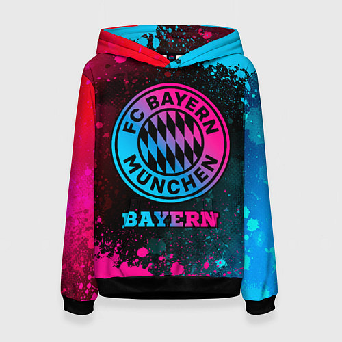 Женская толстовка Bayern - neon gradient / 3D-Черный – фото 1