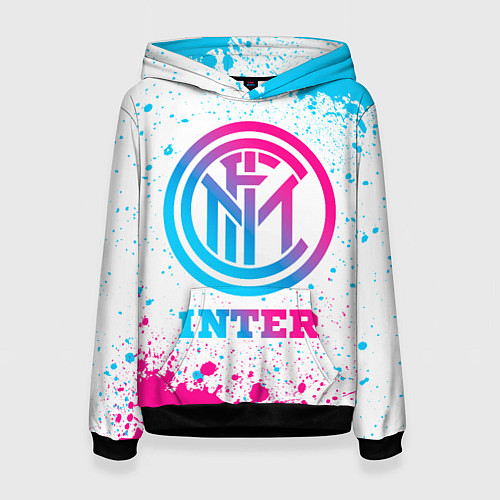 Женская толстовка Inter neon gradient style / 3D-Черный – фото 1