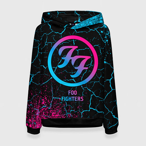 Женская толстовка Foo Fighters - neon gradient / 3D-Черный – фото 1