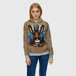 Толстовка-худи женская Ретро кролик, цвет: 3D-меланж — фото 2