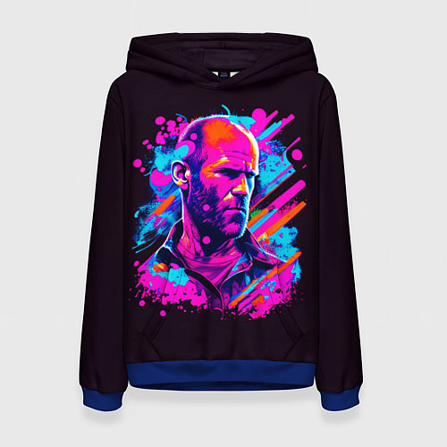 Женская толстовка Jason Statham - pop art / 3D-Синий – фото 1