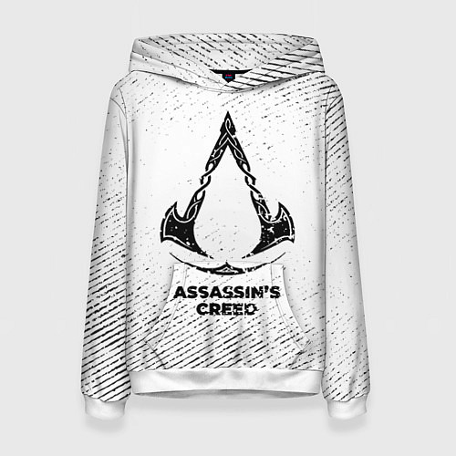 Женская толстовка Assassins Creed с потертостями на светлом фоне / 3D-Белый – фото 1