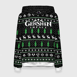 Женская толстовка Новогодний свитер - Genshin impact