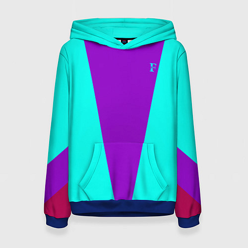 Женская толстовка FIRM ярко-бирюзовая / 3D-Синий – фото 1