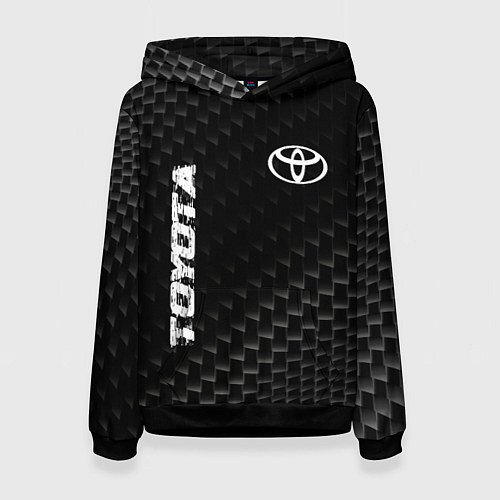 Женская толстовка Toyota карбоновый фон / 3D-Черный – фото 1