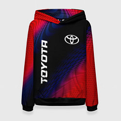 Толстовка-худи женская Toyota красный карбон, цвет: 3D-черный
