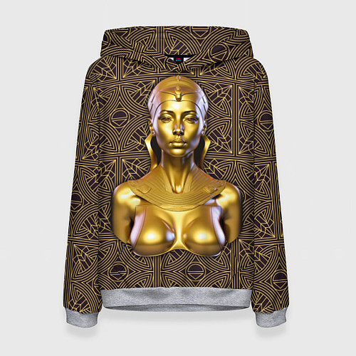 Женская толстовка Золотой бюст египетской принцессы / 3D-Меланж – фото 1