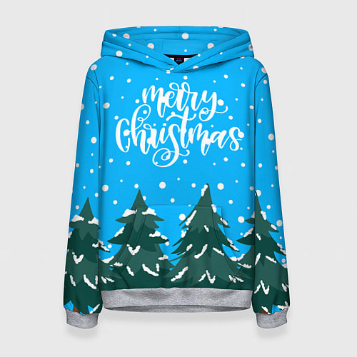 Женская толстовка Merry christmas - Ёлочки / 3D-Меланж – фото 1