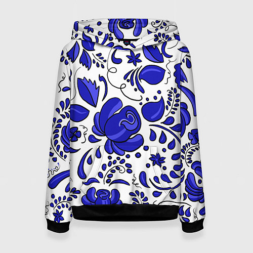 Женская толстовка Гжель / 3D-Черный – фото 1