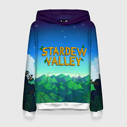 Толстовка-худи женская Горы Stardew Valley, цвет: 3D-белый