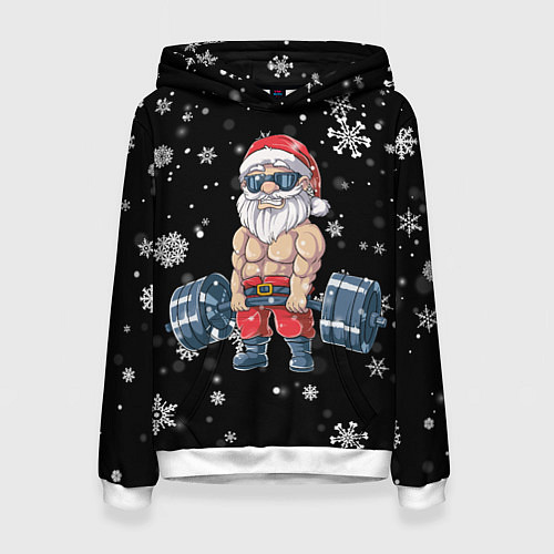 Женская толстовка Силач Санта / 3D-Белый – фото 1