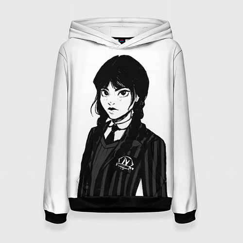 Женская толстовка Школьница Уэнсдей / 3D-Черный – фото 1