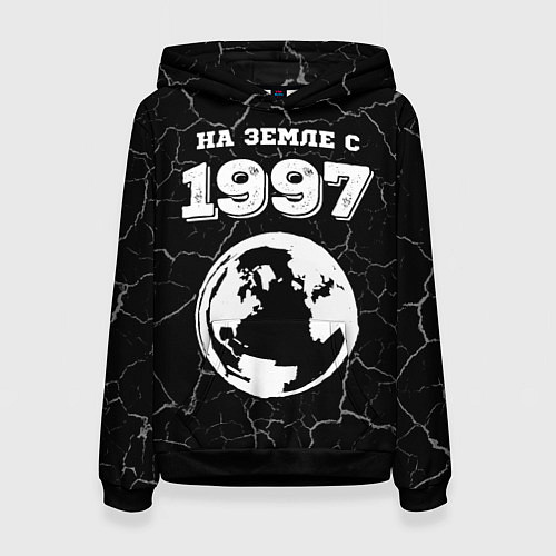 Женская толстовка На Земле с 1997: краска на темном / 3D-Черный – фото 1