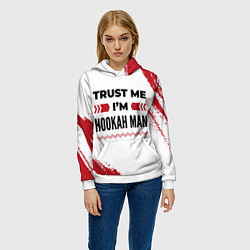 Толстовка-худи женская Trust me Im hookah man white, цвет: 3D-белый — фото 2
