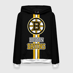 Толстовка-худи женская Бостон Брюинз - НХЛ, цвет: 3D-белый